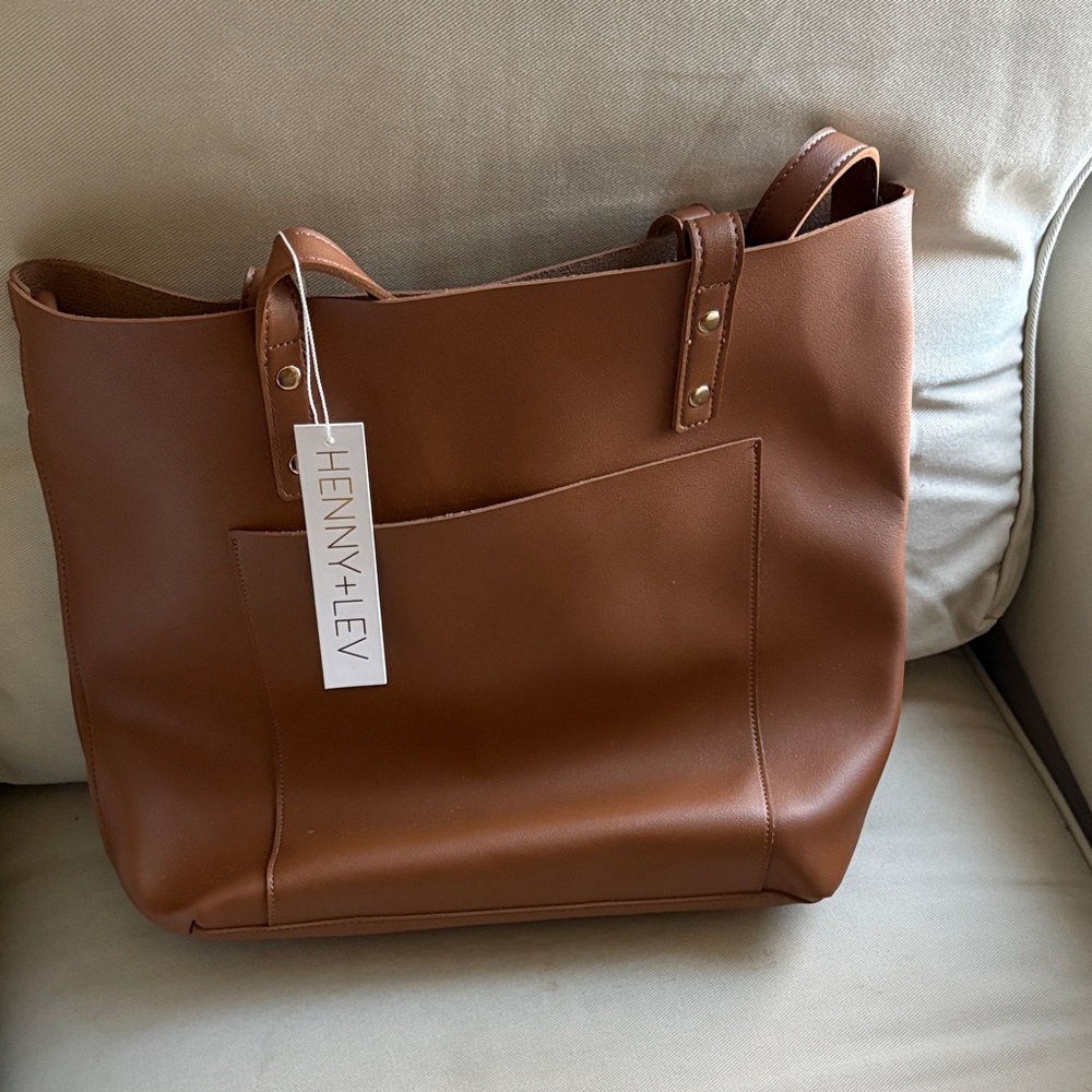 NWT Henny + Lev Vegan Leather Tote Bag